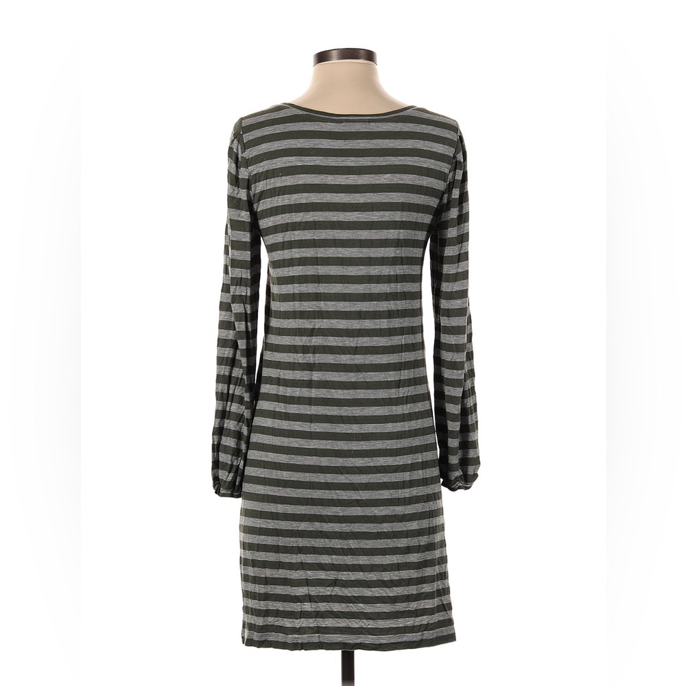 THEORY gray & green striped T-shirt dress